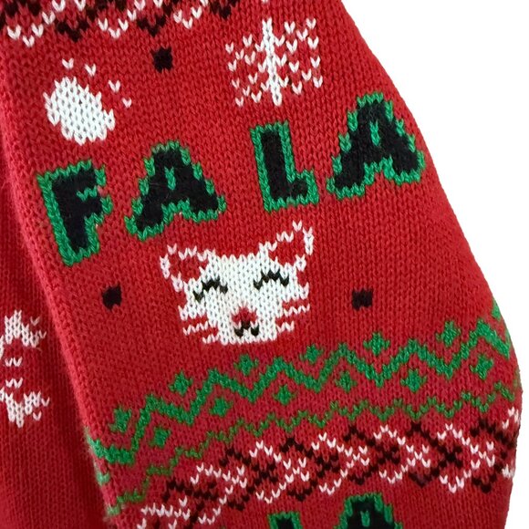 Ugly Christmas Sweater Cat Red "FaLaLaLa Nope" Grumpy Cat 3XL Holiday Funny - Picture 4 of 14